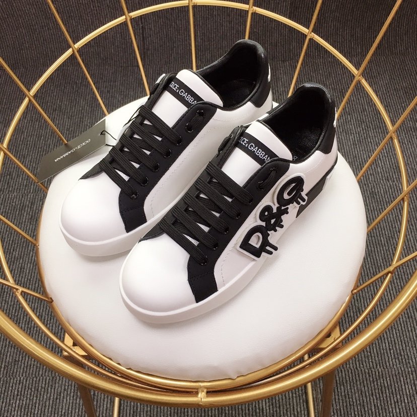 Dolce & Gabbana White and D & G themed 3D embossing with white sole Sneakers MS110051