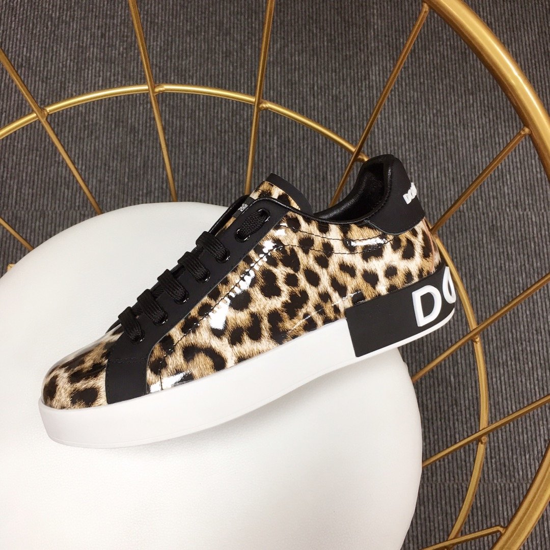 Dolce & Gabbana Leopard print and black heel with white sole Sneakers MS110045
