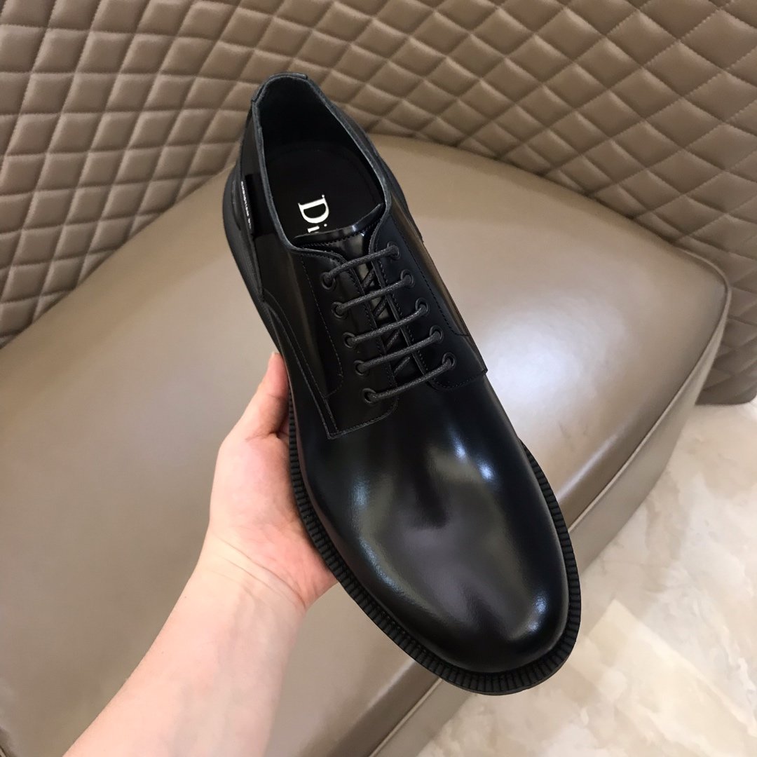 Dior Derby Brogue High Quality Loafers In Polished Black Calfskin(Black) MS021049