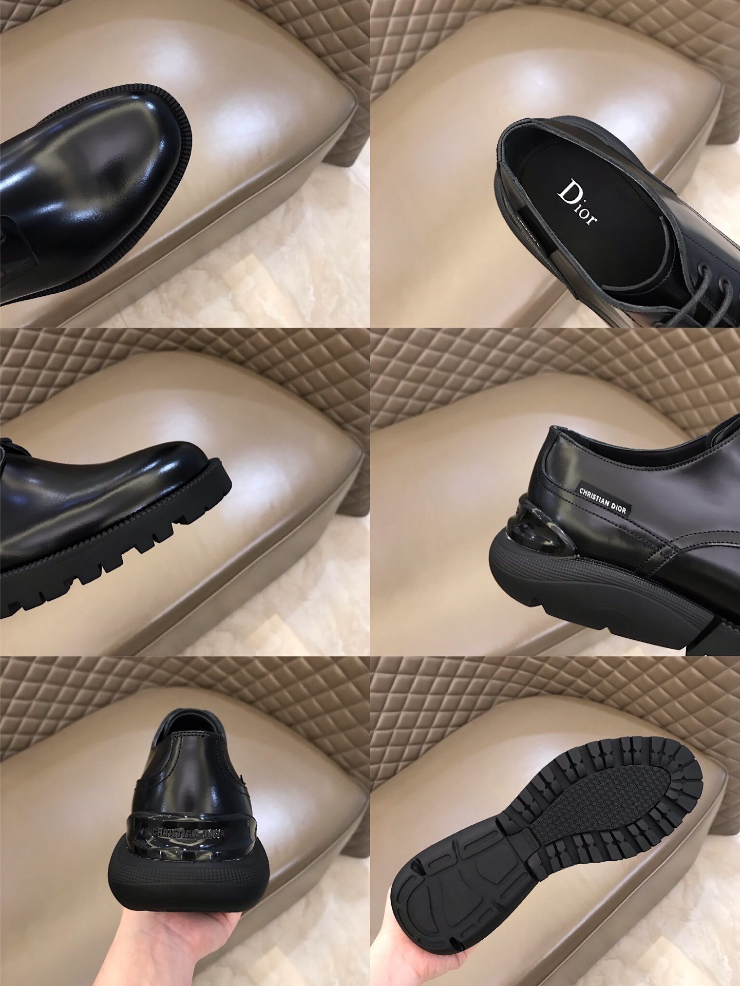 Dior Derby Brogue High Quality Loafers In Polished Black Calfskin(Black) MS021049