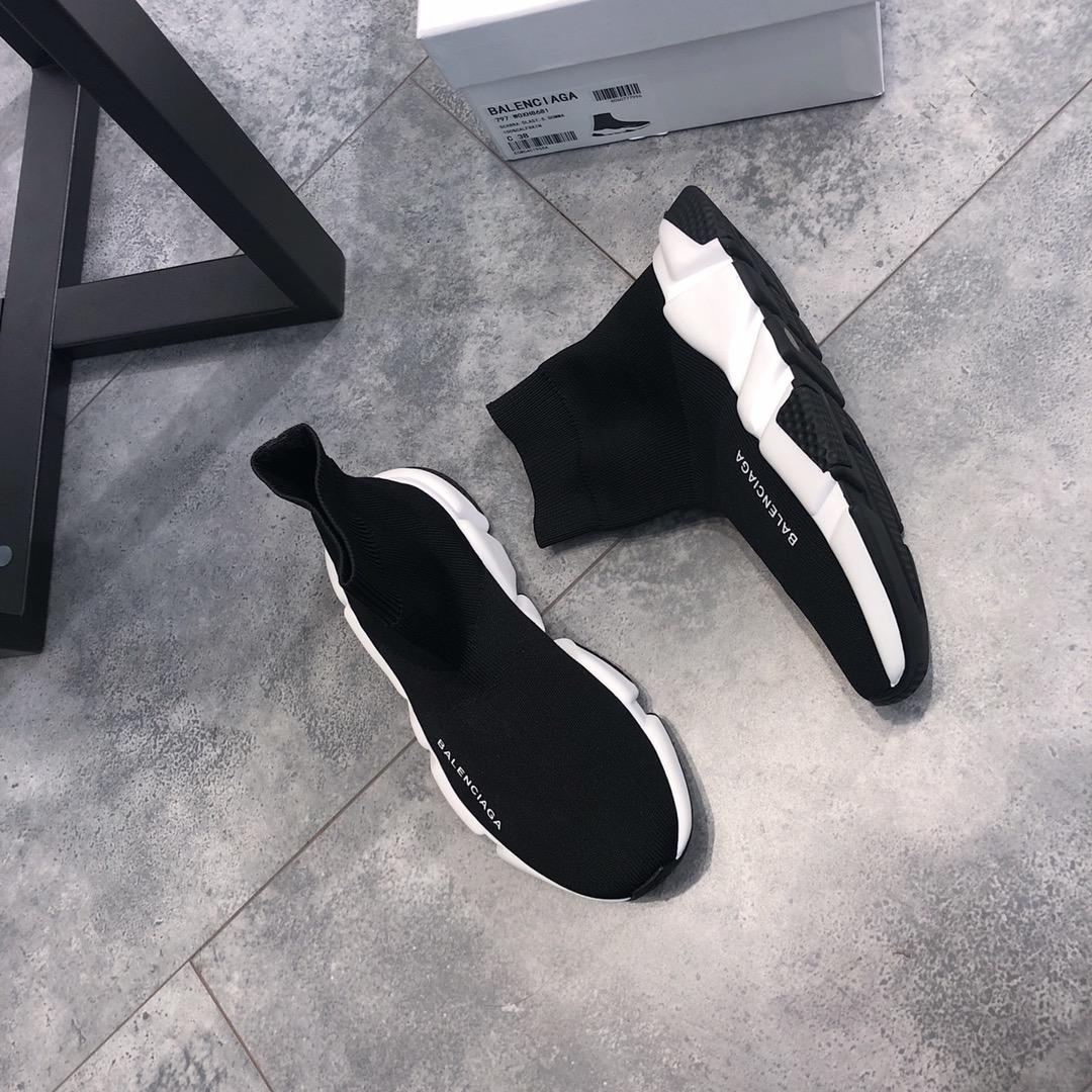 Balenciaga Speed Knitted socks High Quality Sneakers Black and white rubber sole WS980006