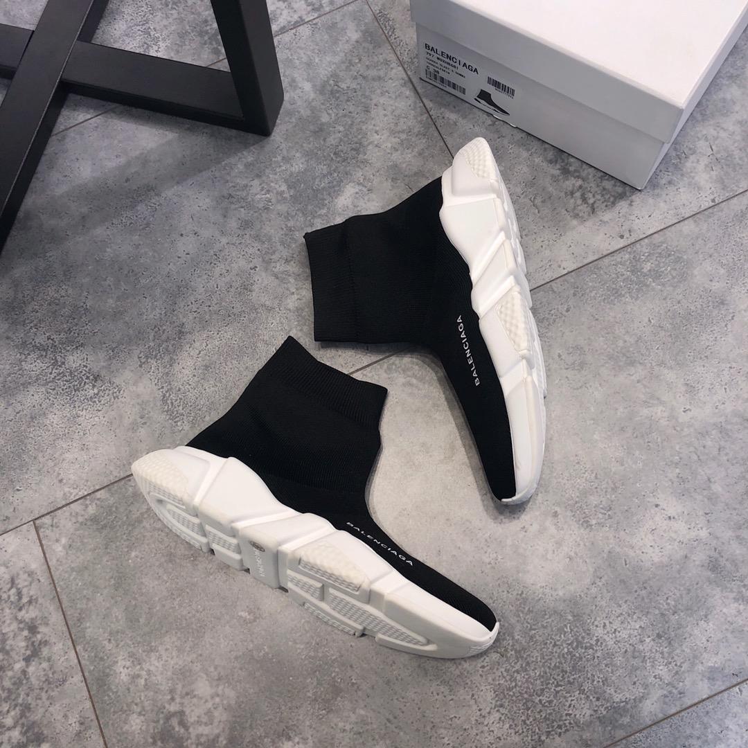 Balenciaga Speed Knitted socks High Quality Sneakers Black and white rubber sole WS980002