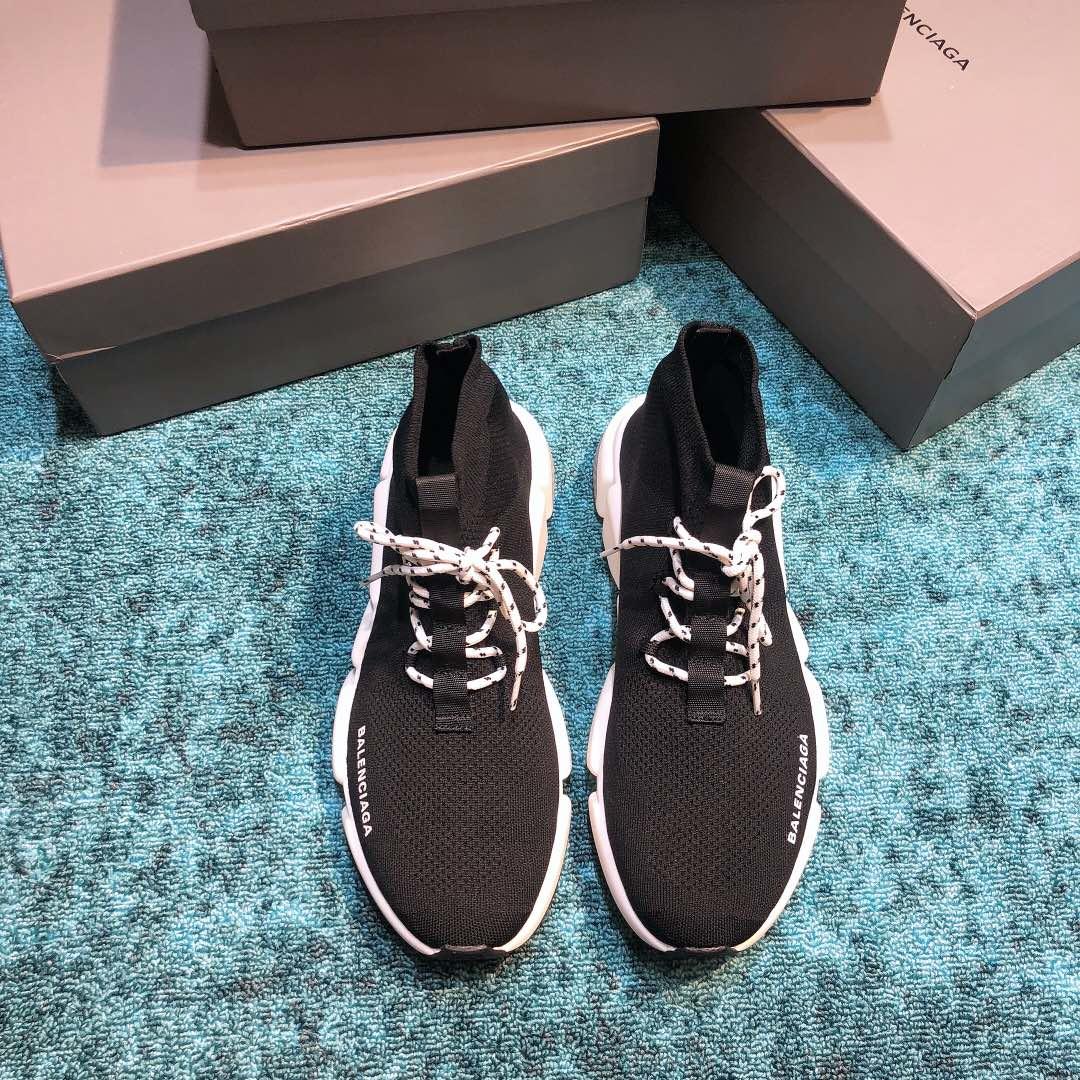 Balenciaga Speed Knitted socks High Quality Sneakers Black and gray details with Two-tone shoelace WS980028