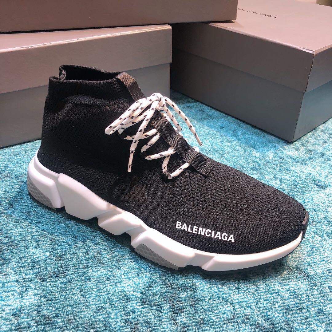 Balenciaga Speed Knitted socks High Quality Sneakers Black and gray details with Two-tone shoelace WS980028