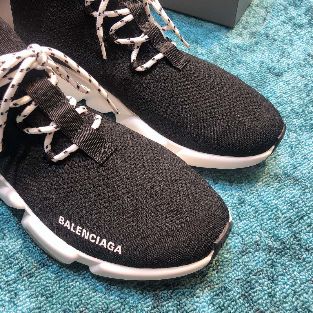 Balenciaga Speed Knitted socks High Quality Sneakers Black and gray details with Two-tone shoelace WS980028