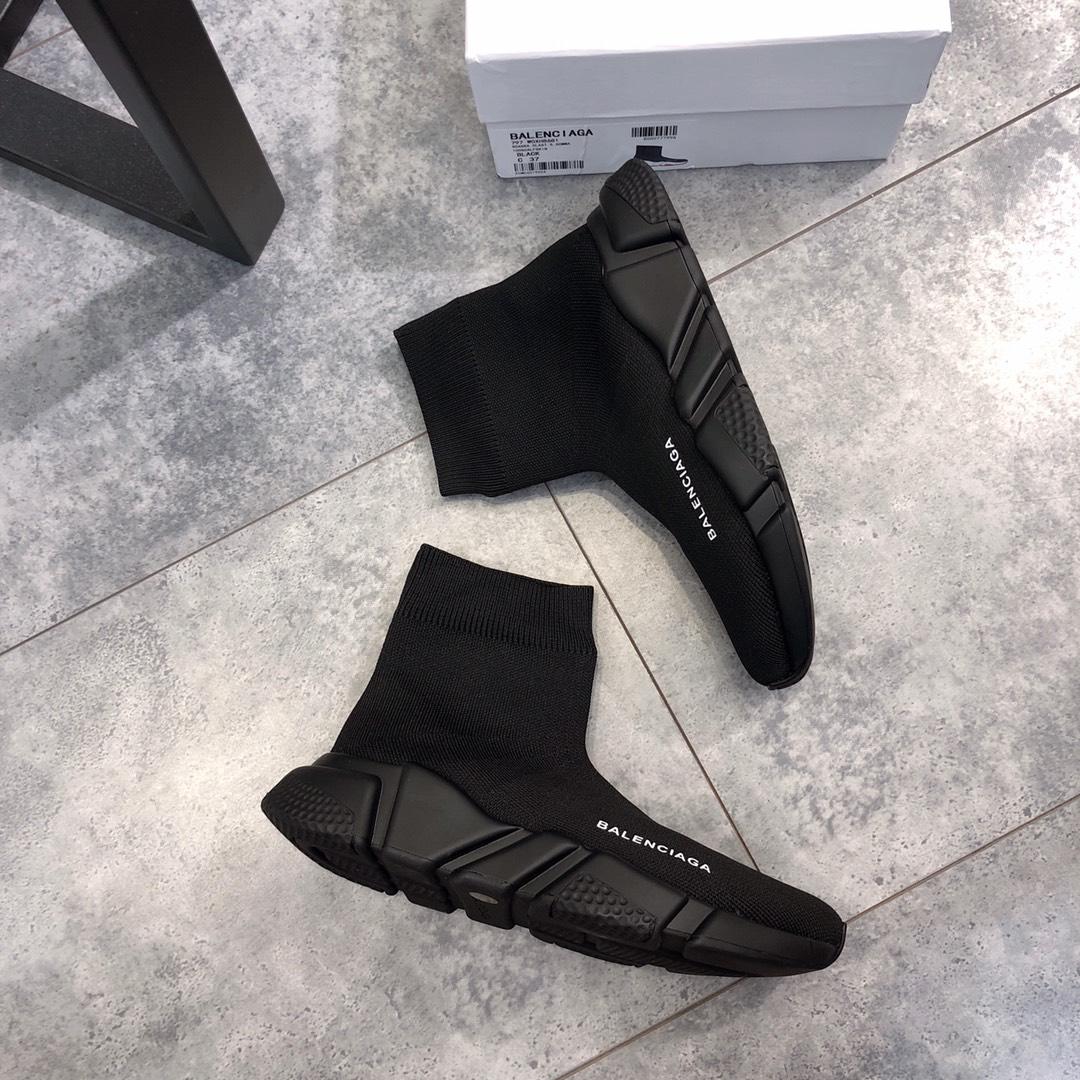 Balenciaga Speed Knitted socks High Quality Sneakers Black and black rubber soles WS980011