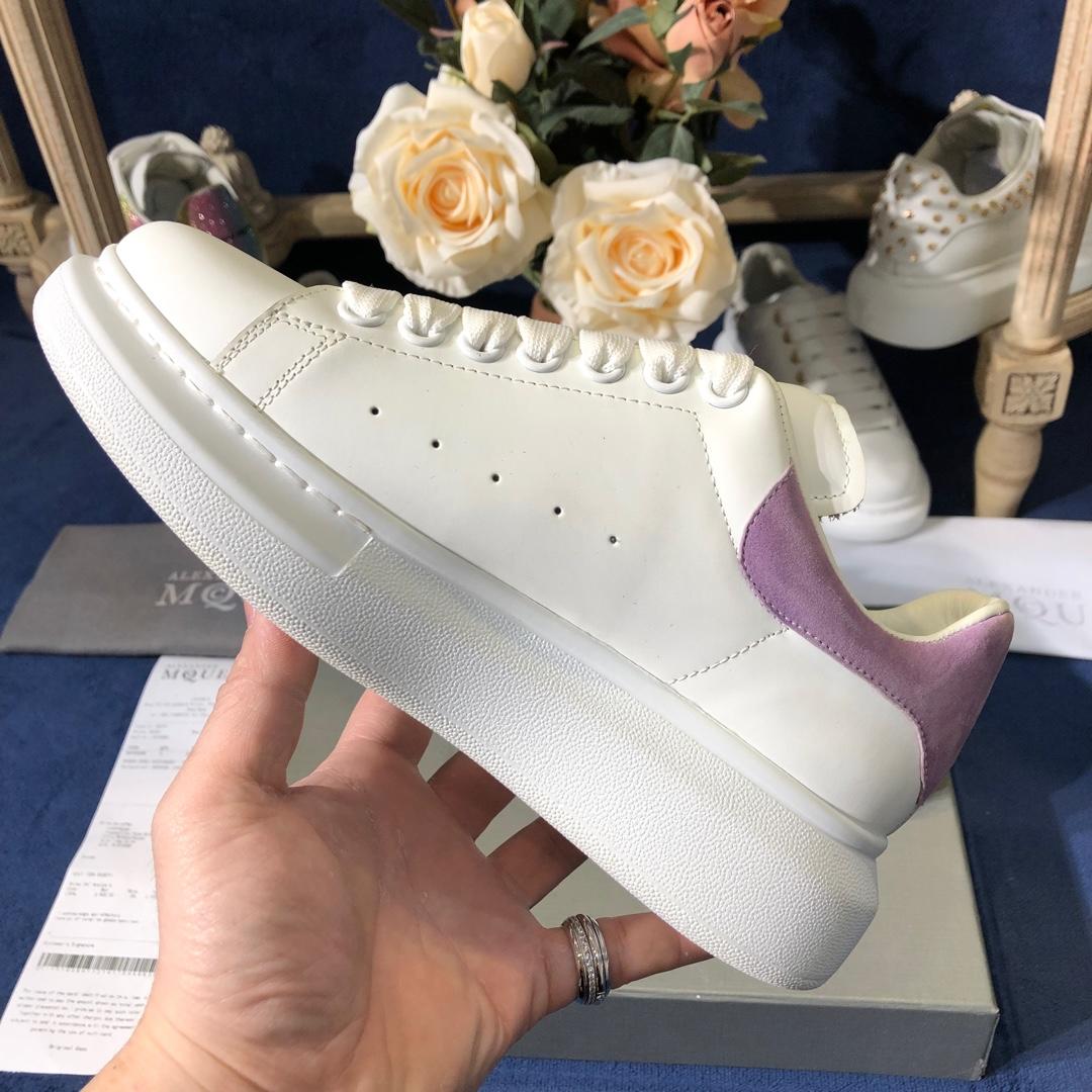 Alexander McQueen Fahion Sneaker White and purple suede heels MS100074