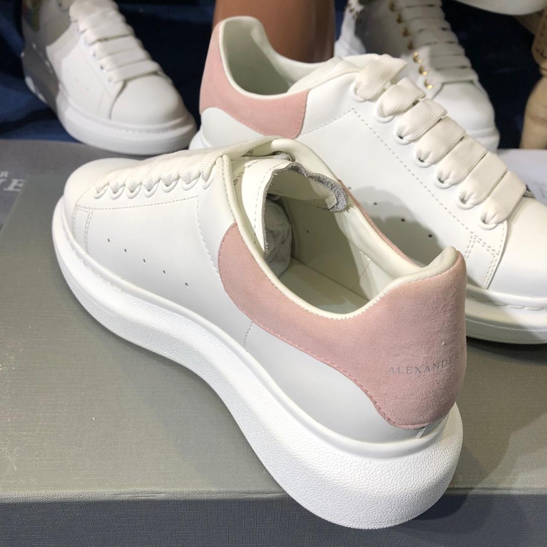 Alexander McQueen Fahion Sneaker White and pink suede heels MS100094