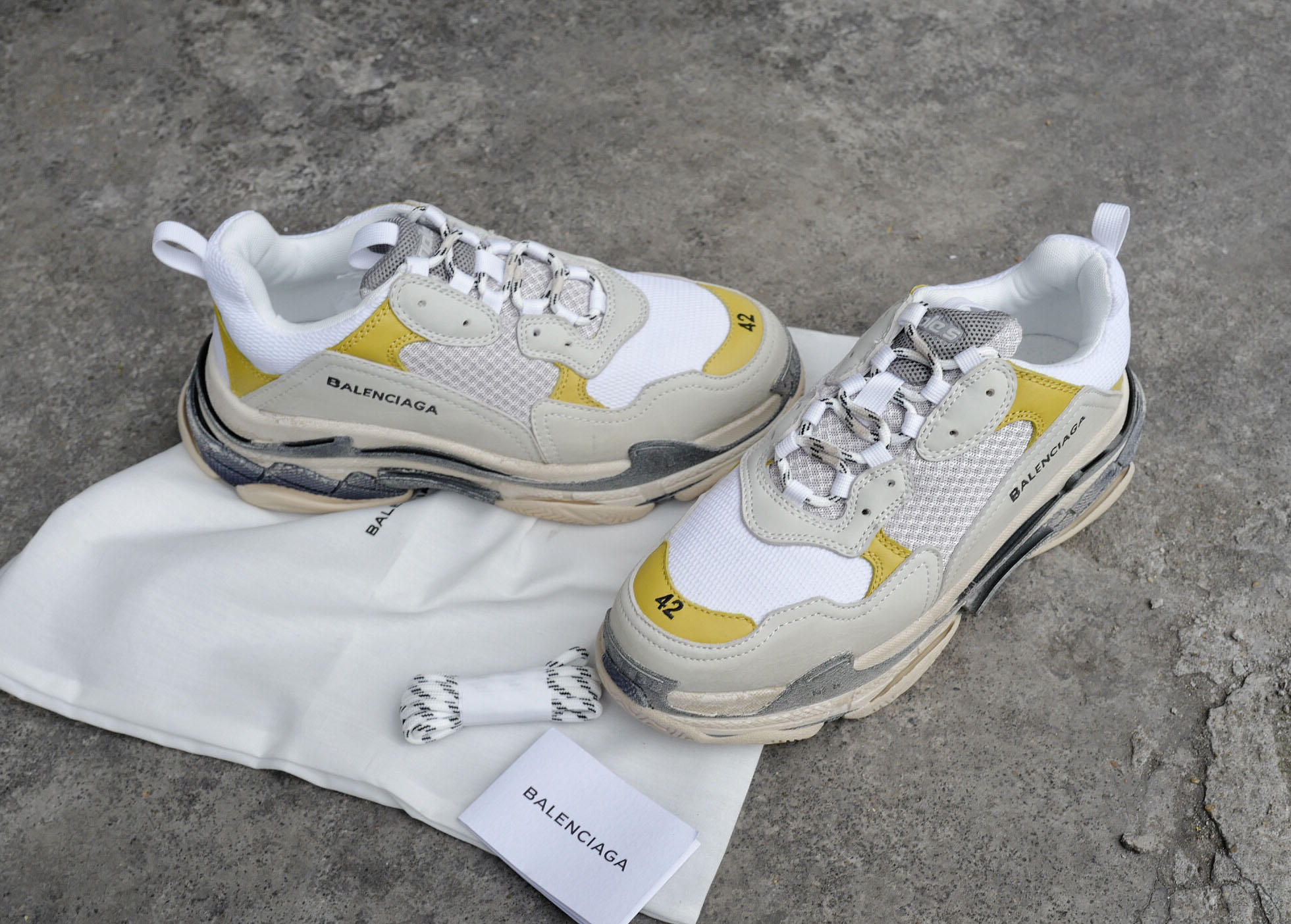 High Quality Balenciaga Triple S Yellow/White Trainers Triple005