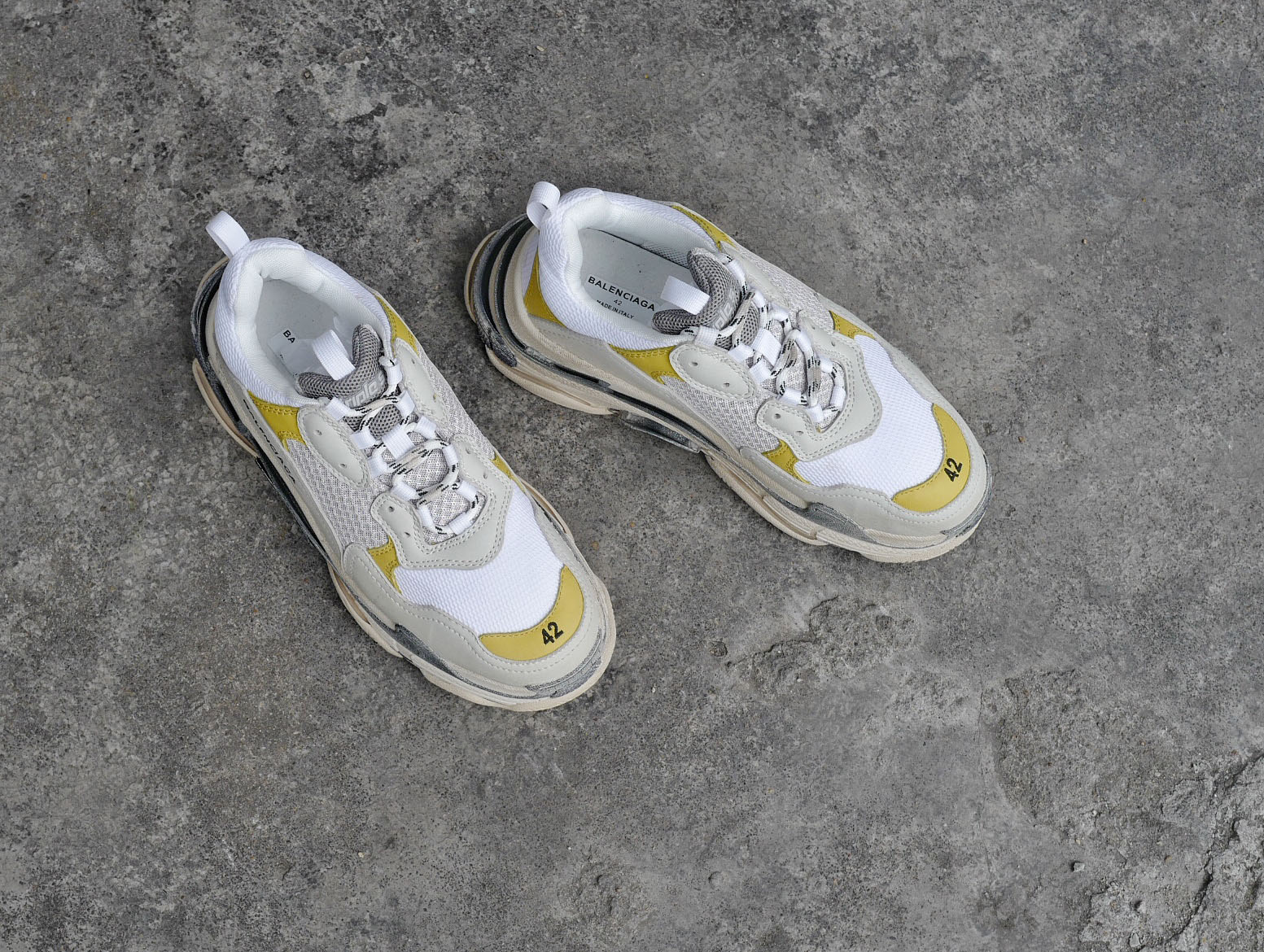 High Quality Balenciaga Triple S Yellow/White Trainers Triple005