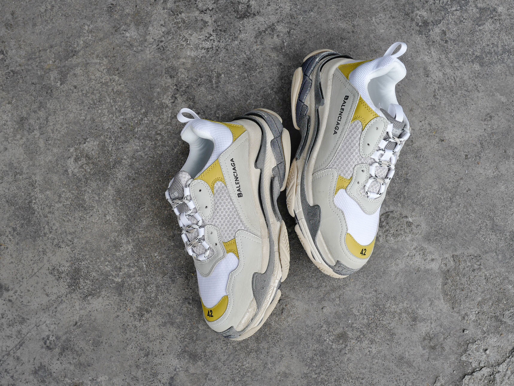 High Quality Balenciaga Triple S Yellow/White Trainers Triple005