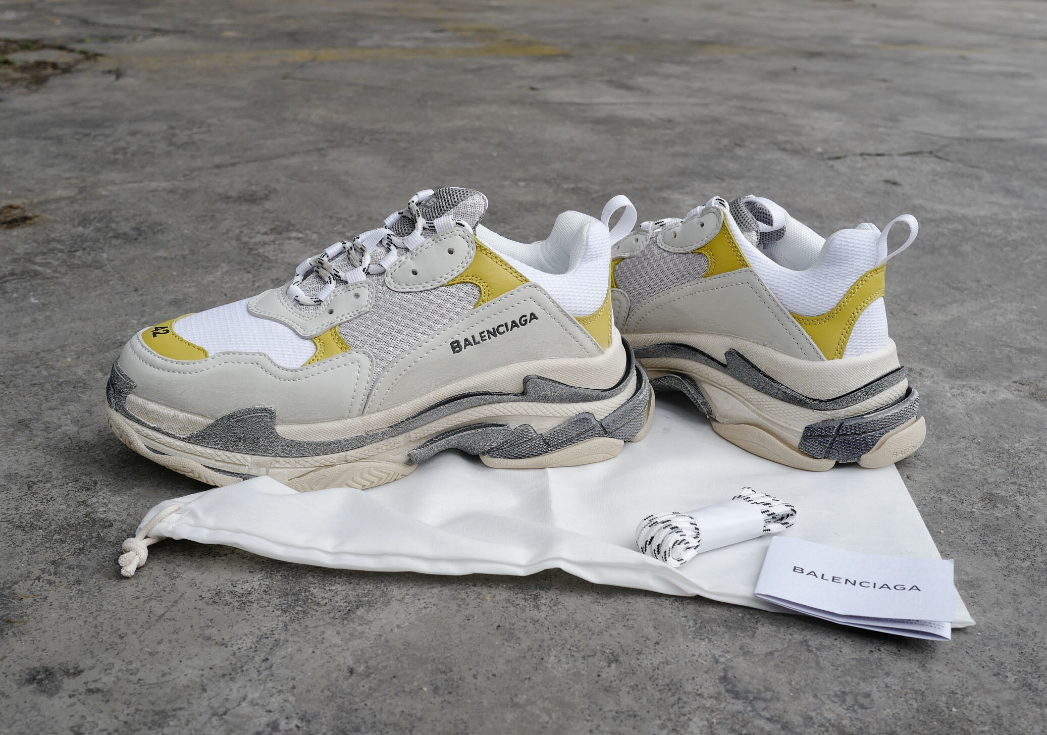 High Quality Balenciaga Triple S Yellow/White Trainers Triple005