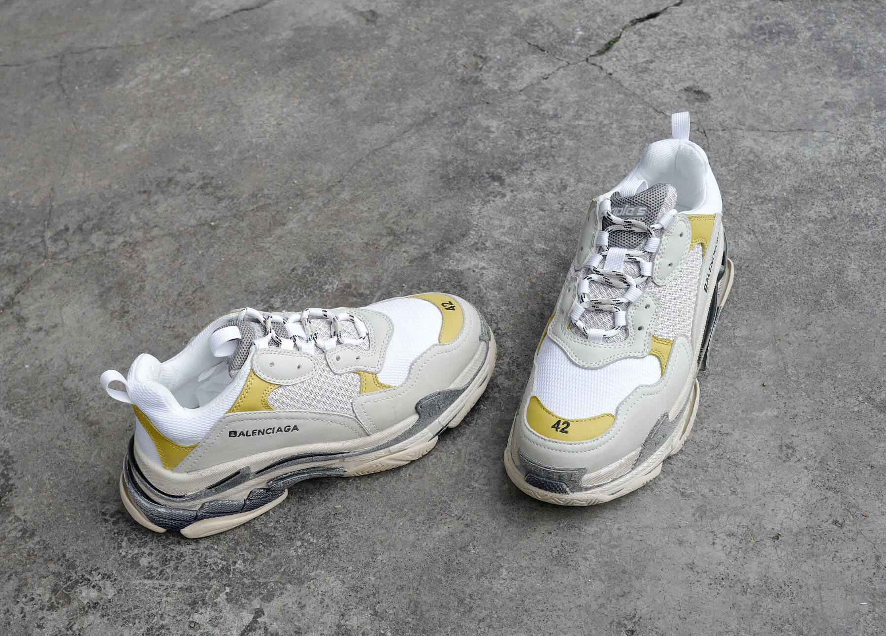 High Quality Balenciaga Triple S Yellow/White Trainers Triple005