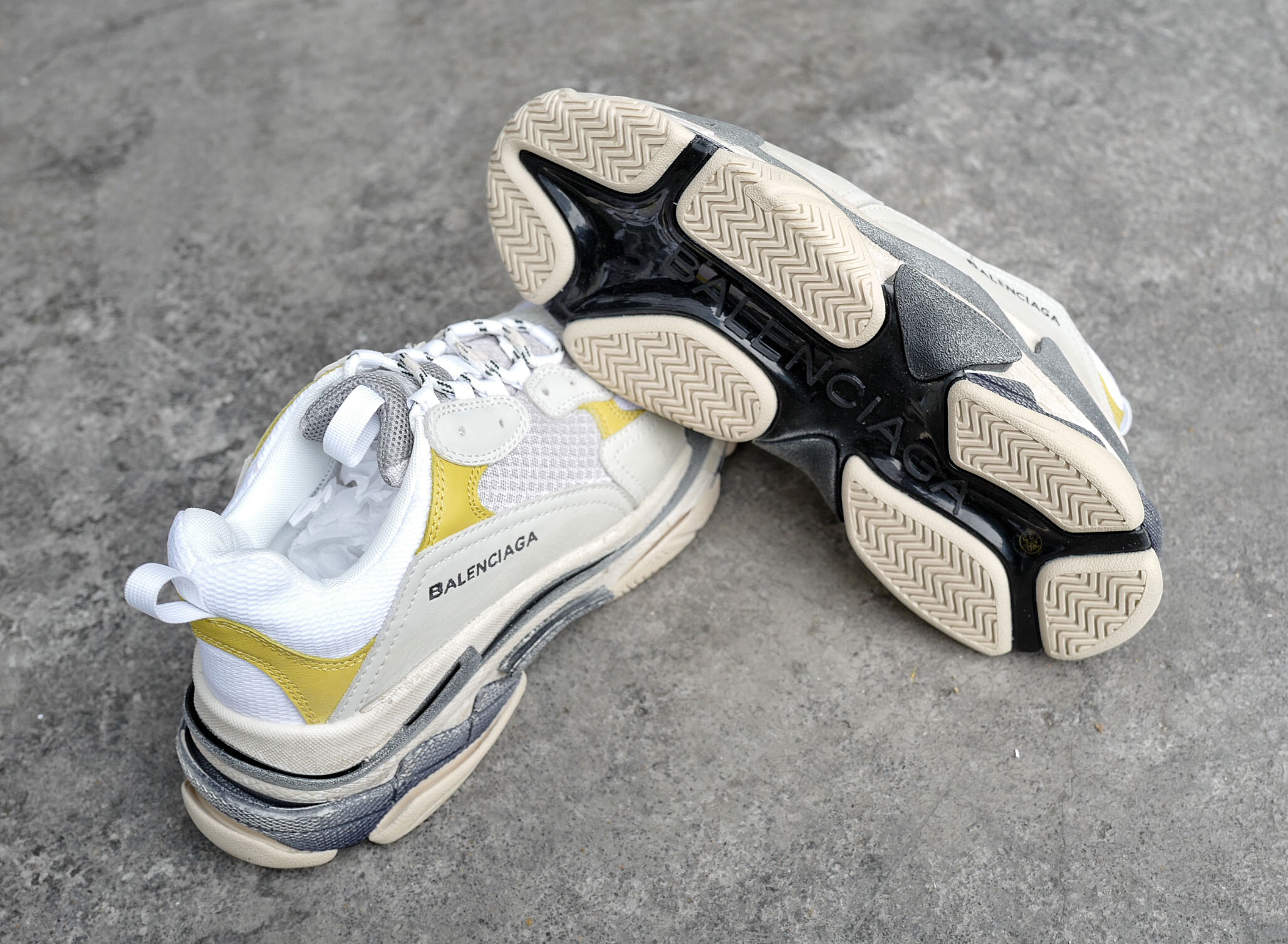 High Quality Balenciaga Triple S Yellow/White Trainers Triple005