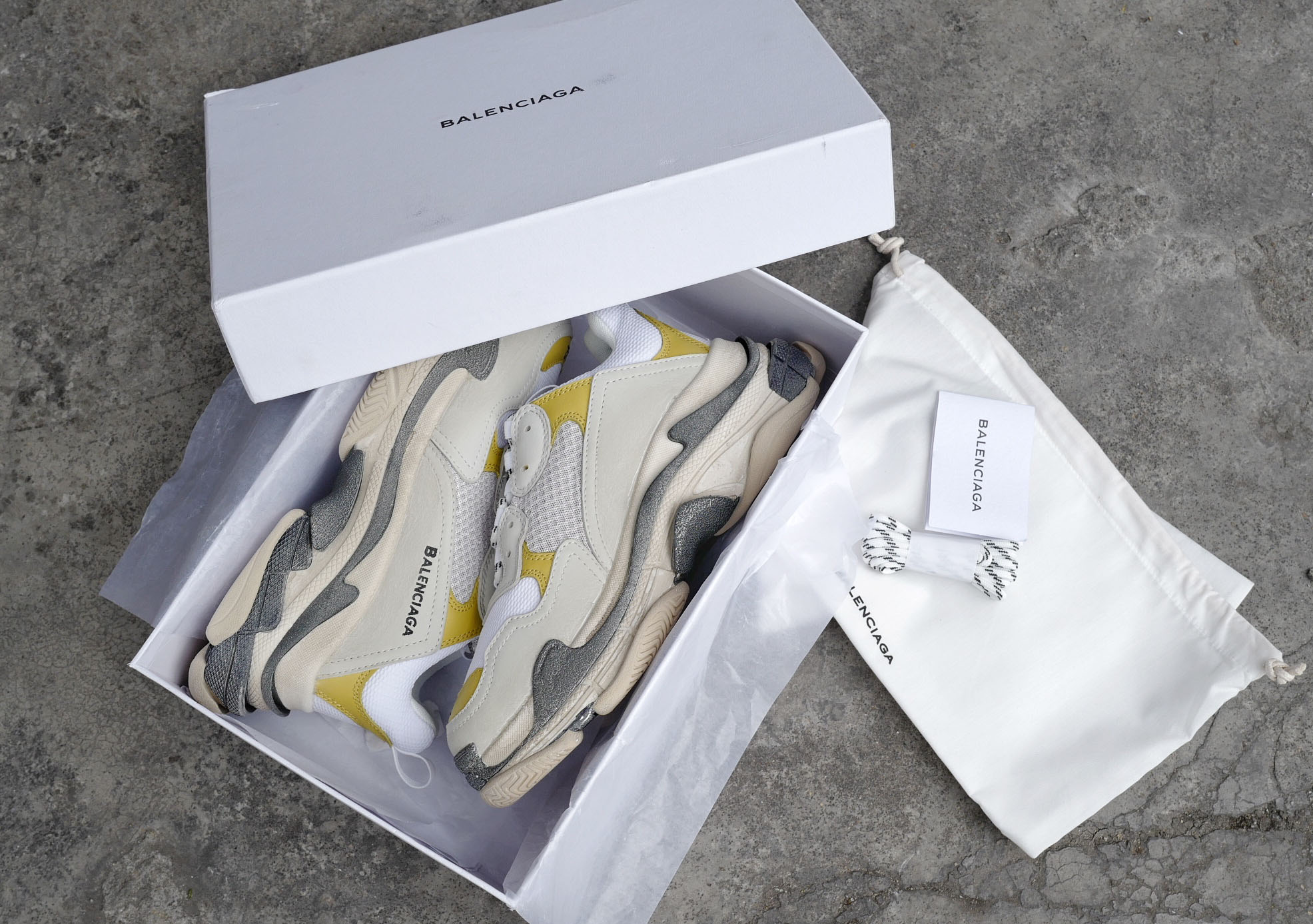 High Quality Balenciaga Triple S Yellow/White Trainers Triple005