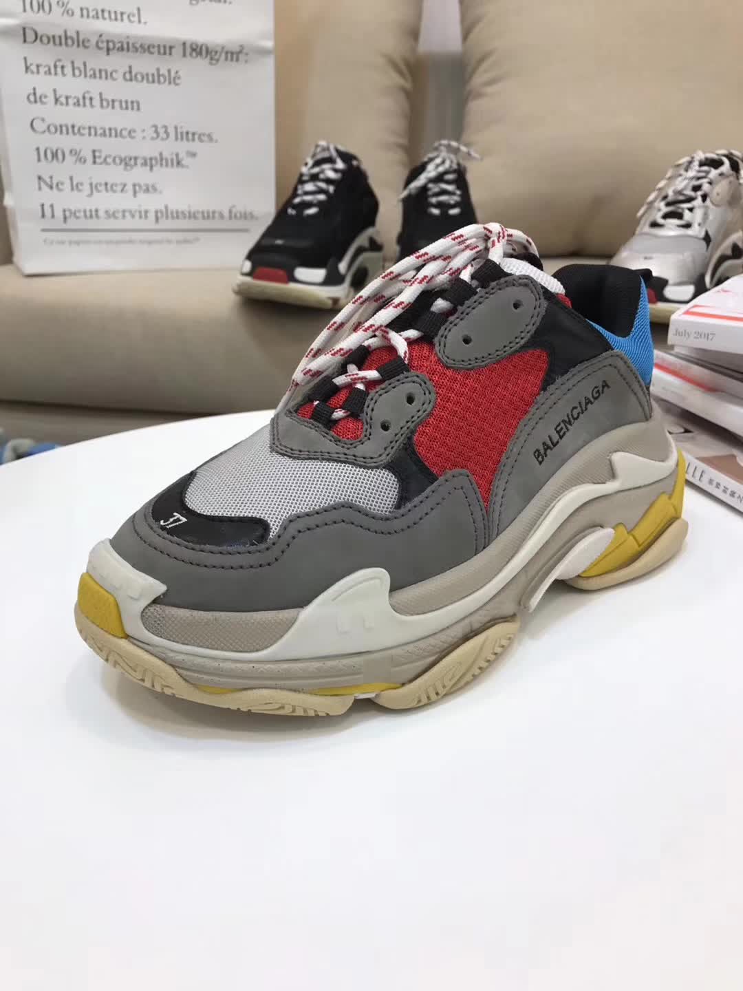 High Quality Balenciaga Triple S Trainers Triple018   Red/Gray