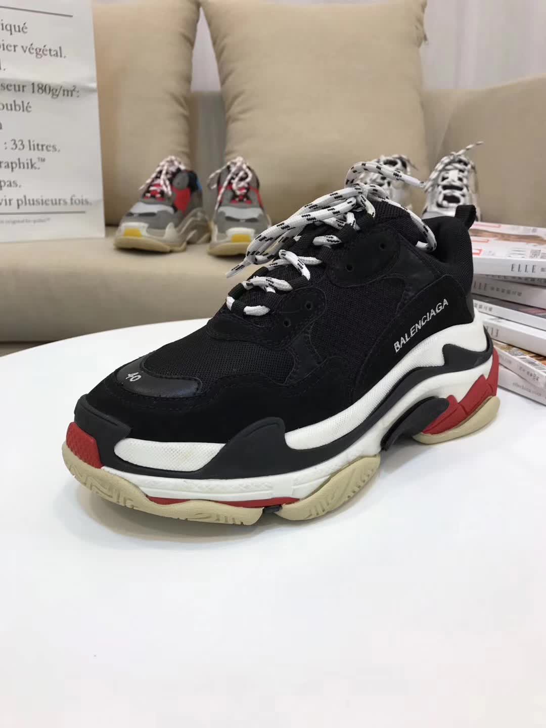 High Quality Balenciaga Triple S Trainers Triple017   Black/Red