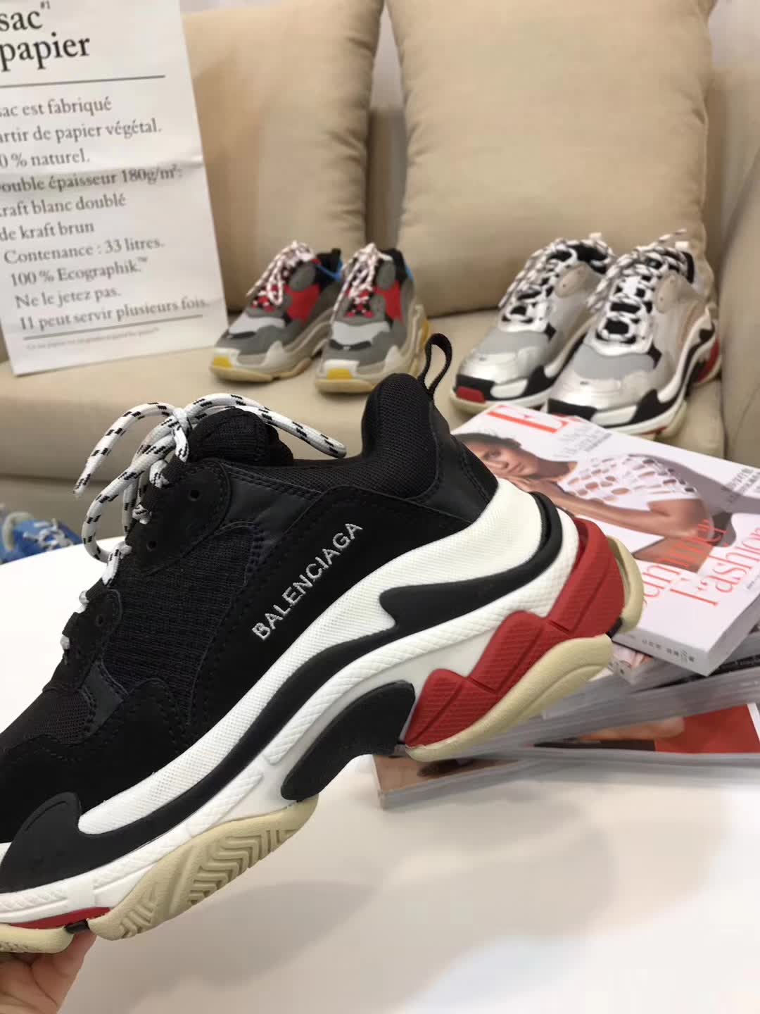 High Quality Balenciaga Triple S Trainers Triple017   Black/Red