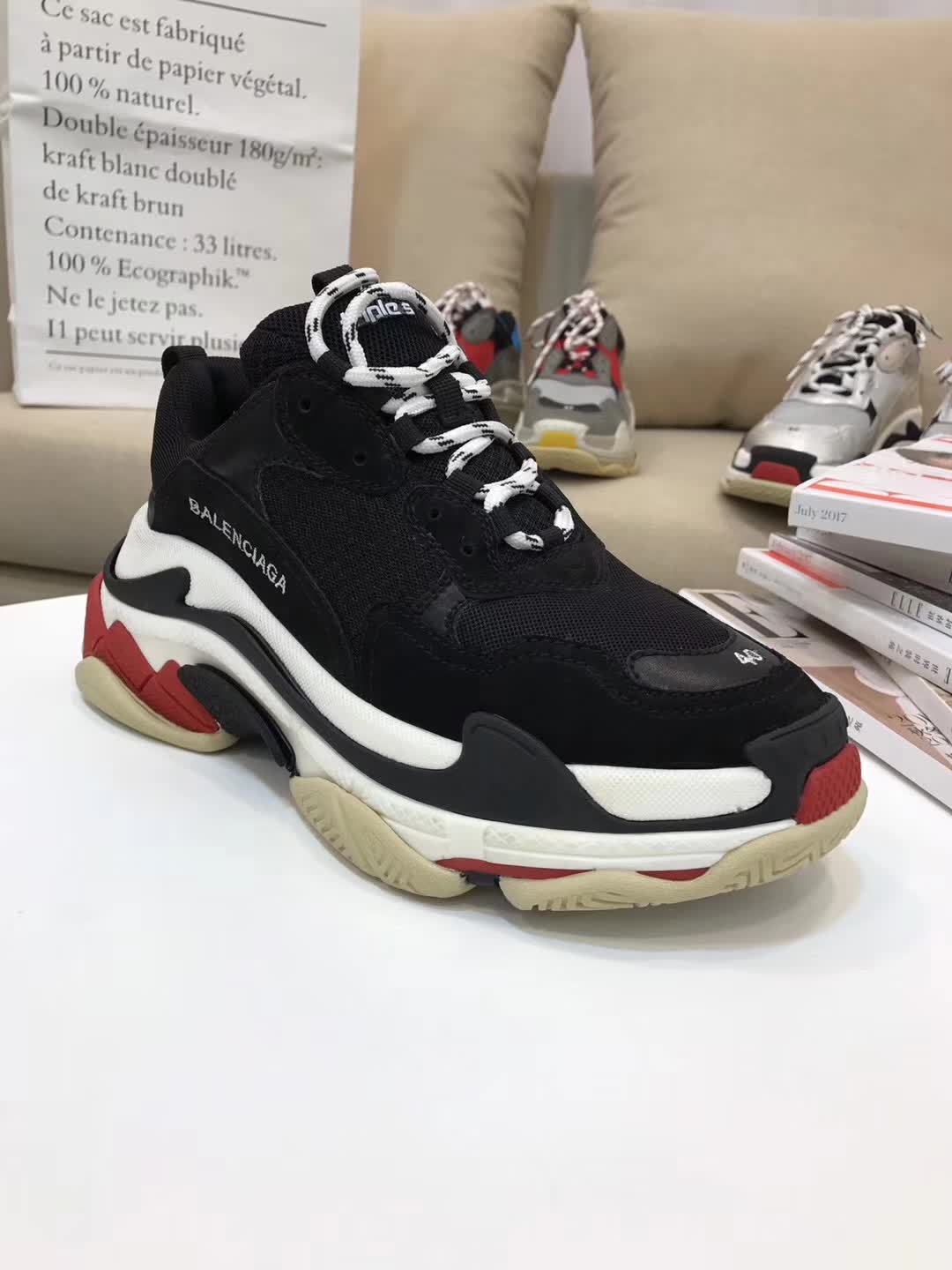 High Quality Balenciaga Triple S Trainers Triple017   Black/Red