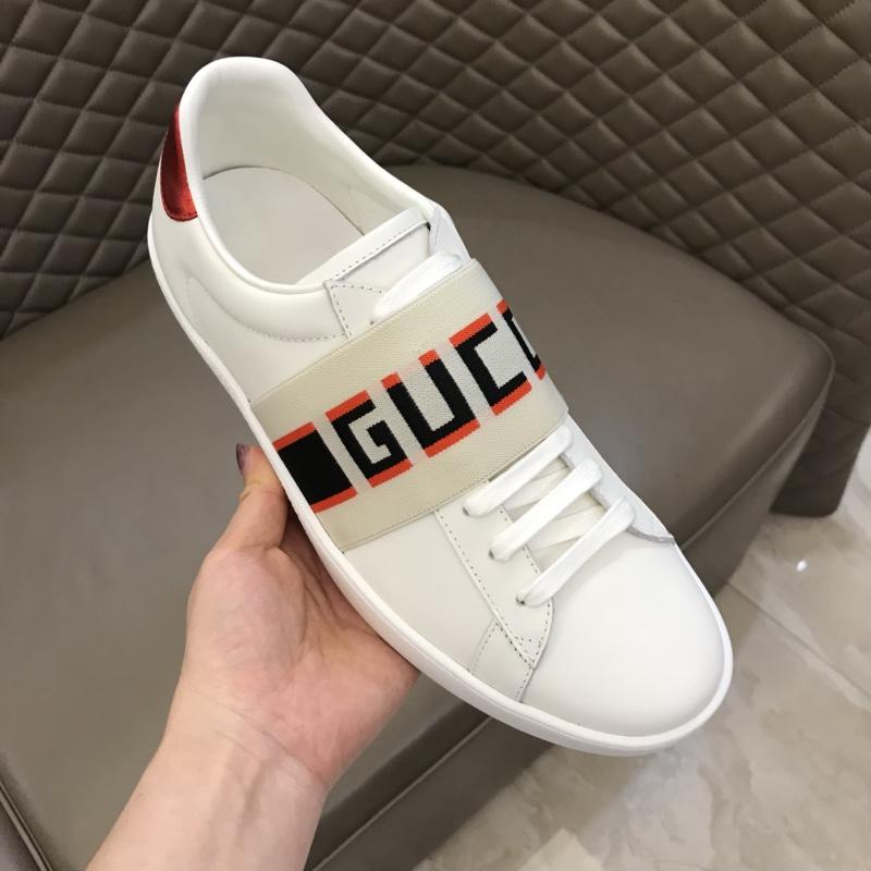 Gucci Perfect Quality Sneakers White and Gucci jacquard stripe stretch with White rubber sole MS02688