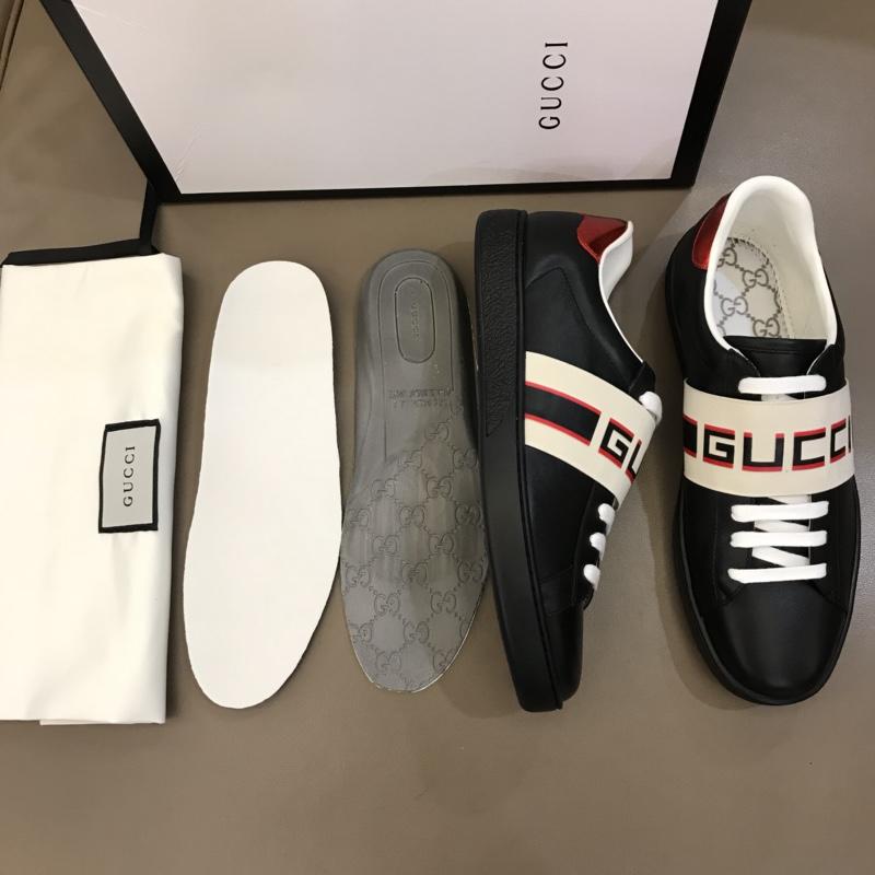 Gucci Perfect Quality Sneakers Black and Gucci jacquard stripe stretch with Black rubber sole MS02687