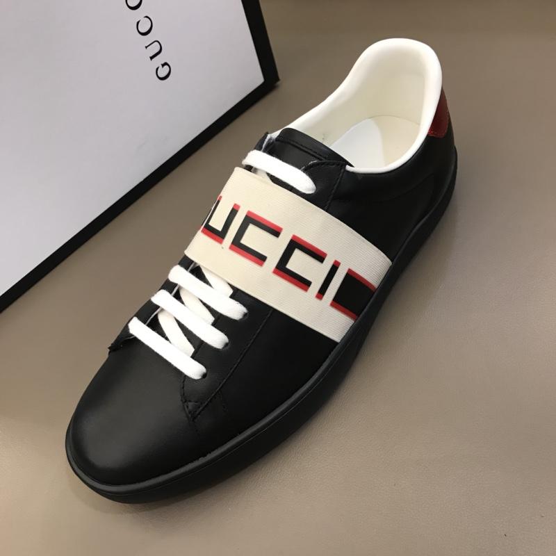 Gucci Perfect Quality Sneakers Black and Gucci jacquard stripe stretch with Black rubber sole MS02687