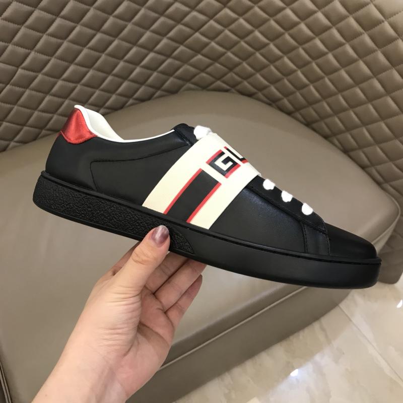 Gucci Perfect Quality Sneakers Black and Gucci jacquard stripe stretch with Black rubber sole MS02687