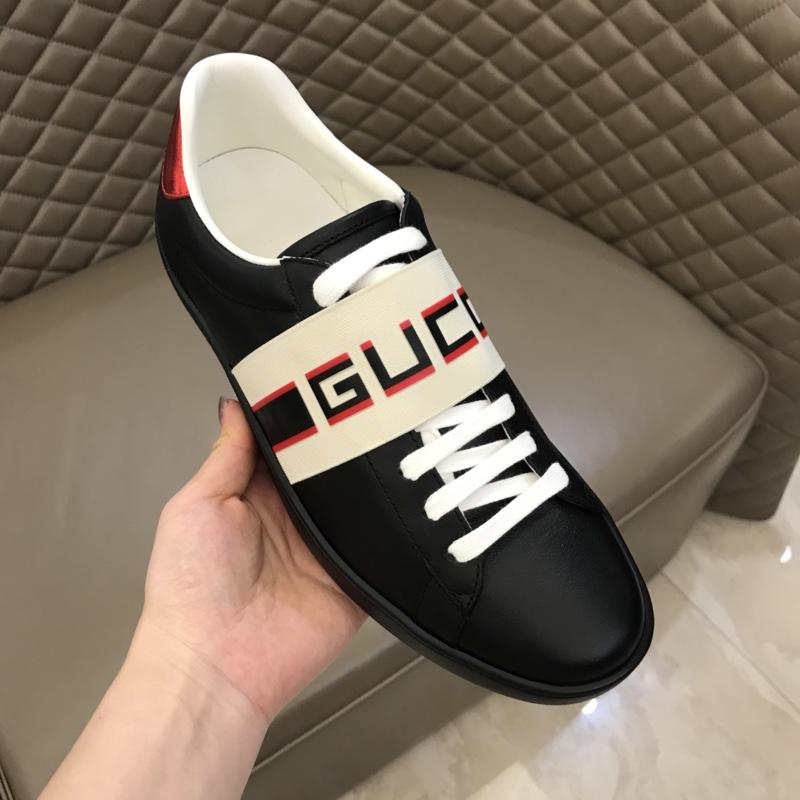 Gucci Perfect Quality Sneakers Black and Gucci jacquard stripe stretch with Black rubber sole MS02687