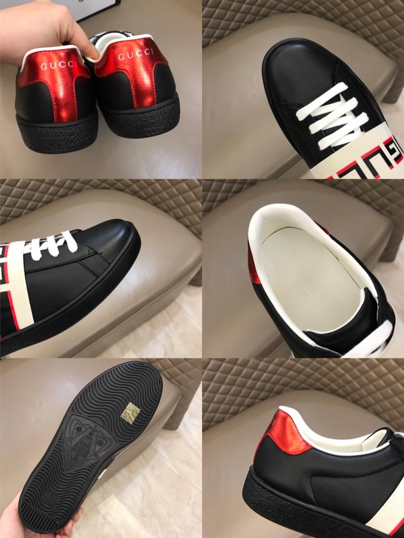 Gucci Perfect Quality Sneakers Black and Gucci jacquard stripe stretch with Black rubber sole MS02687