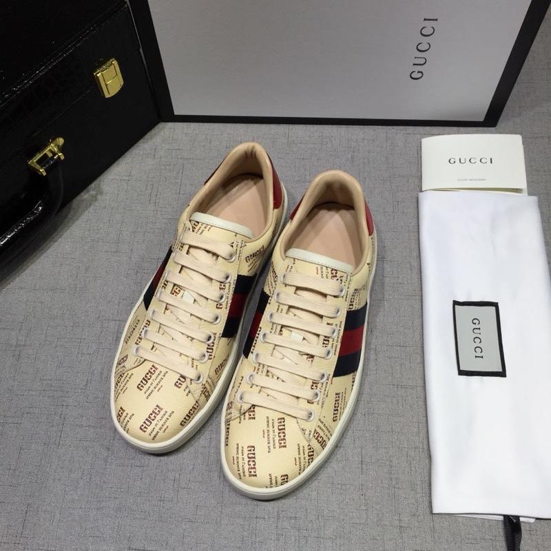 Gucci Fashion Sneakers Yellow and Gucci print with white sole MS07753