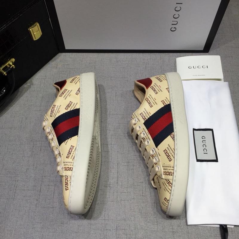 Gucci Fashion Sneakers Yellow and Gucci print with white sole MS07753