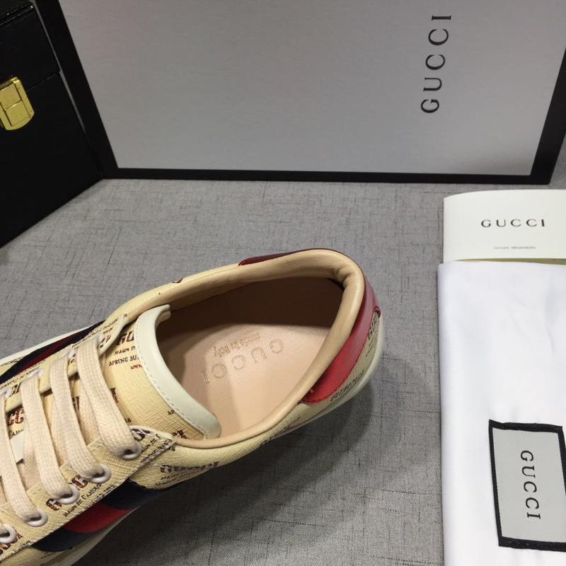 Gucci Fashion Sneakers Yellow and Gucci print with white sole MS07753