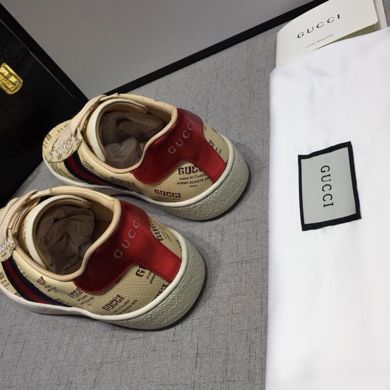 Gucci Fashion Sneakers Yellow and Gucci print with white sole MS07753