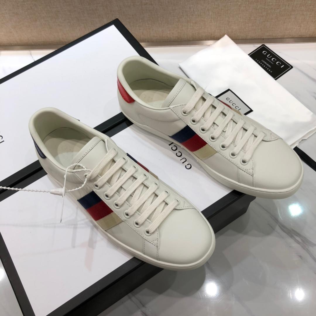 Gucci Fashion Sneakers White and tri-color web with white sole MS07735