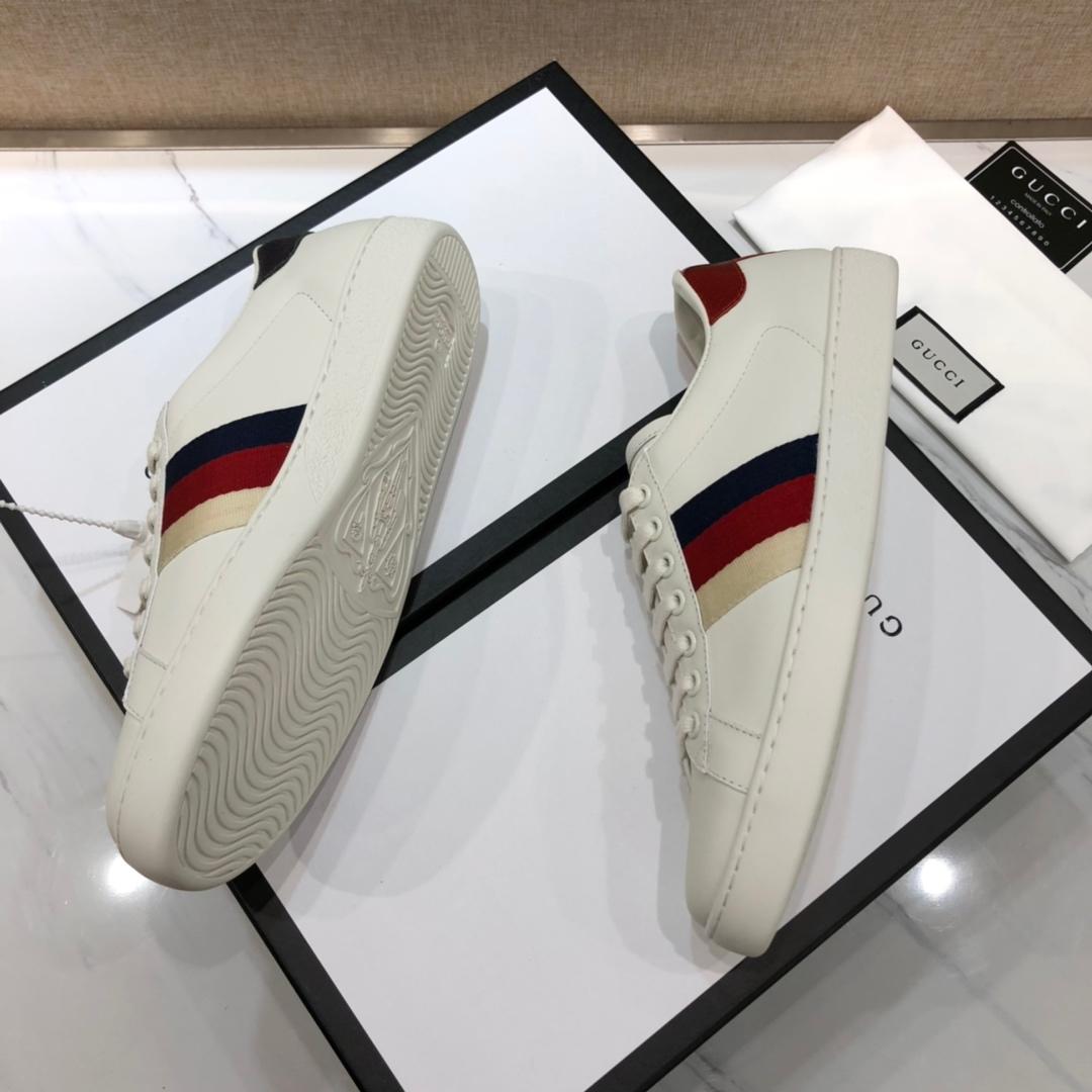 Gucci Fashion Sneakers White and tri-color web with white sole MS07735