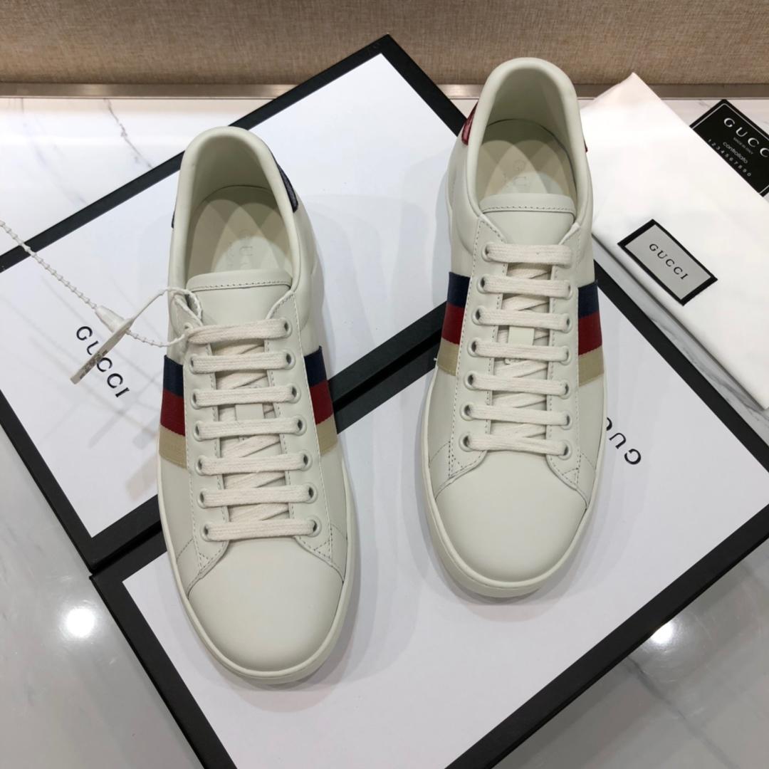 Gucci Fashion Sneakers White and tri-color web with white sole MS07735