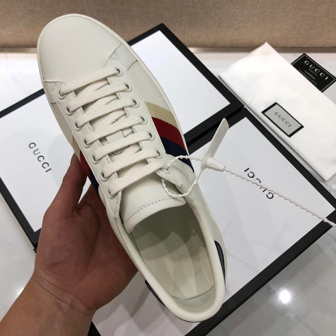 Gucci Fashion Sneakers White and tri-color web with white sole MS07735