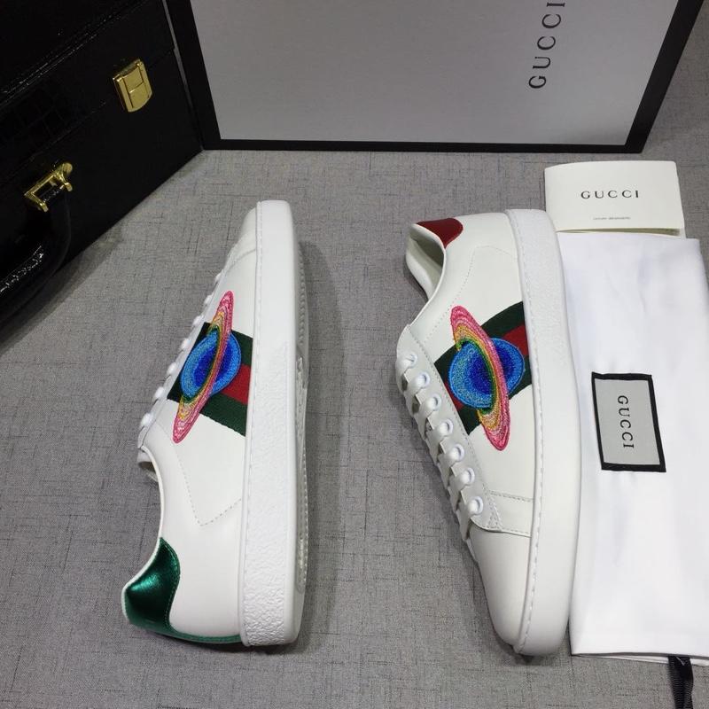 Gucci Fashion Sneakers White and planet embroidery with white sole MS07677