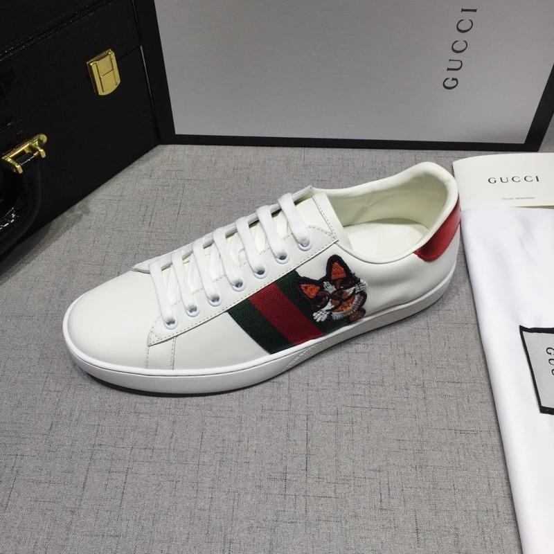 Gucci Fashion Sneakers White and cat embroidery with white sole MS07760