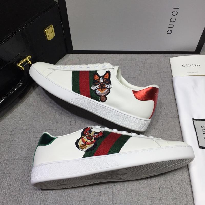 Gucci Fashion Sneakers White and cat embroidery with white sole MS07760