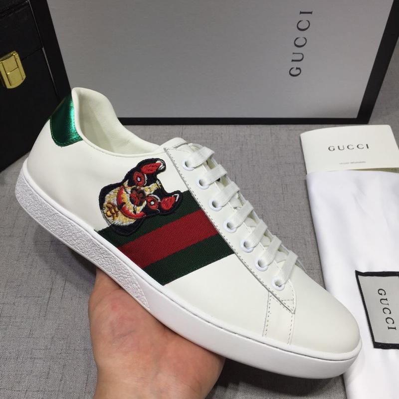 Gucci Fashion Sneakers White and cat embroidery with white sole MS07760