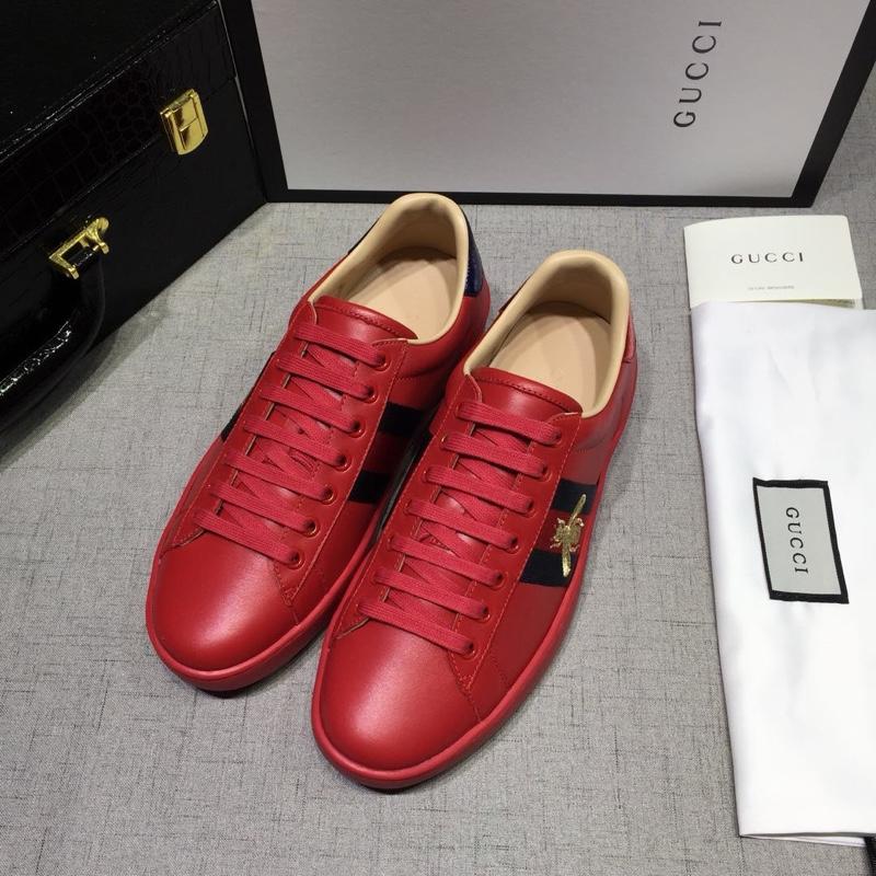 Gucci Fashion Sneakers Red and black red wet with red soles MS07749