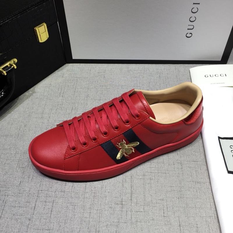 Gucci Fashion Sneakers Red and black red wet with red soles MS07749