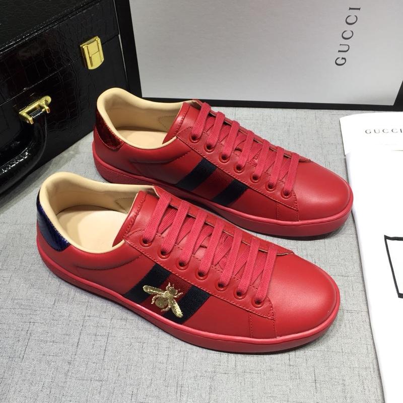 Gucci Fashion Sneakers Red and black red wet with red soles MS07749