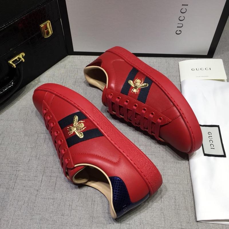 Gucci Fashion Sneakers Red and black red wet with red soles MS07749