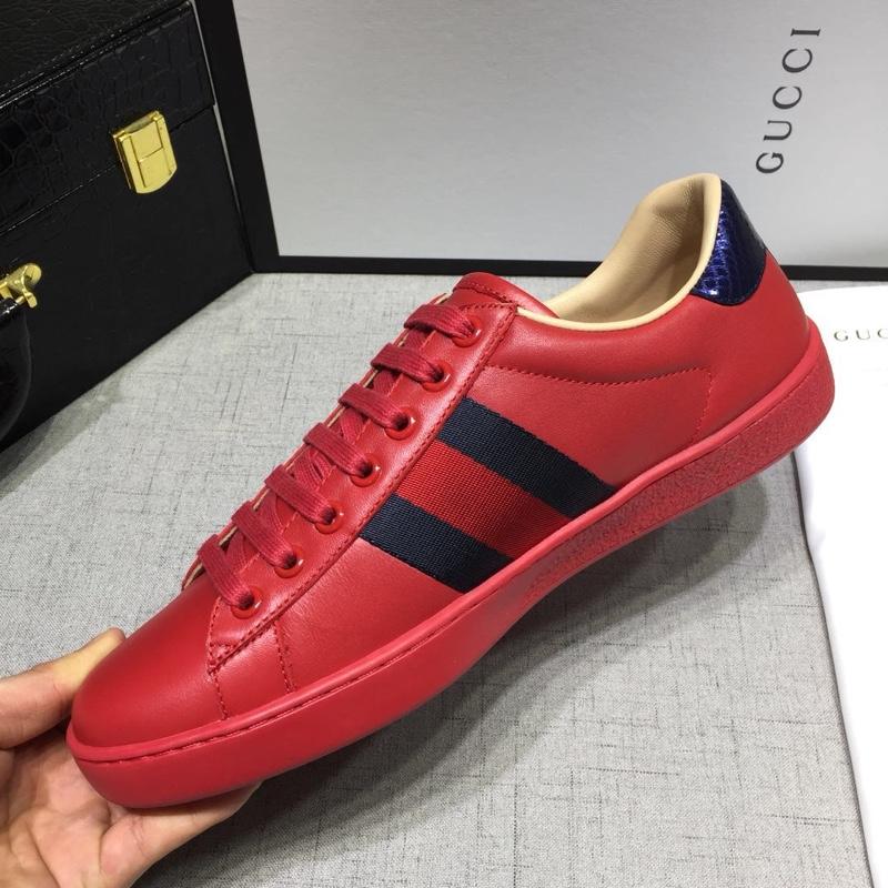 Gucci Fashion Sneakers Red and black red wet with red soles MS07749