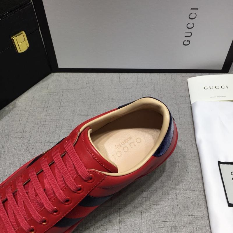 Gucci Fashion Sneakers Red and black red wet with red soles MS07749