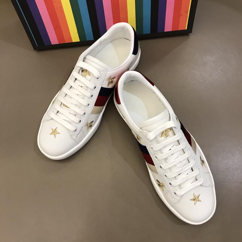 Gucci Fashion Desgin Sneaker White and gold bee embroidery with white sole MS02200