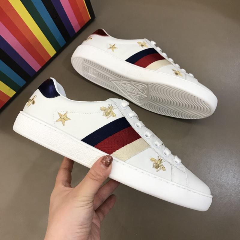 Gucci Fashion Desgin Sneaker White and gold bee embroidery with white sole MS02200