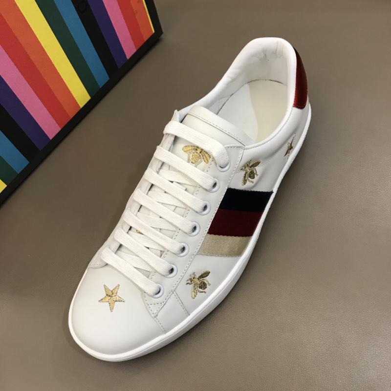 Gucci Fashion Desgin Sneaker White and gold bee embroidery with white sole MS02200